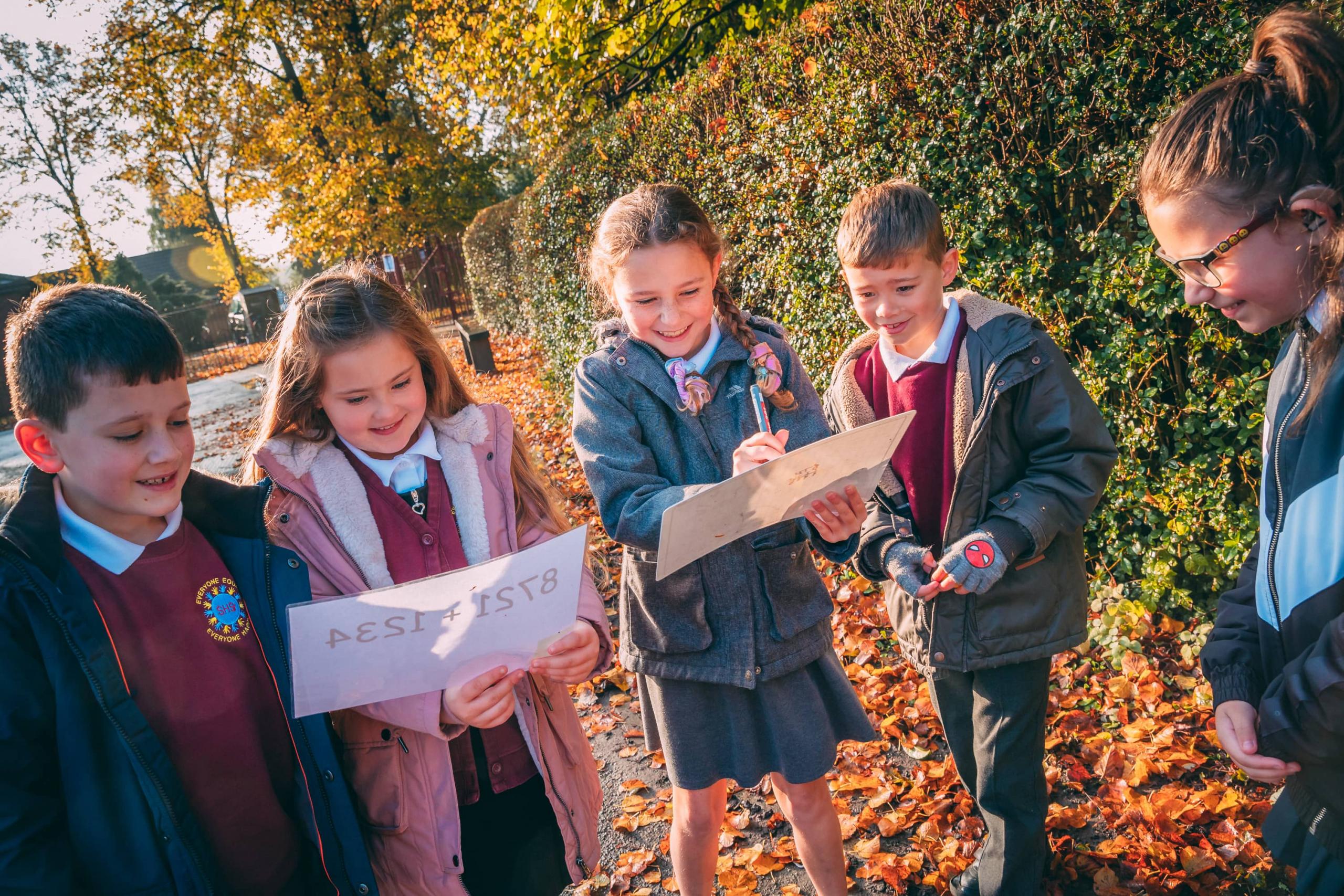 Pupils with whiteboards